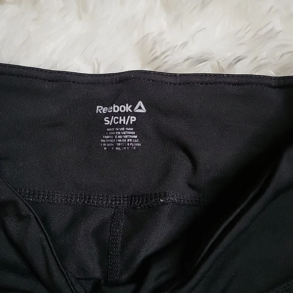 Women's Reebok Black Mesh Panel Yoga Leggings Gym Pants Athleisure - S - Picture 9 of 14